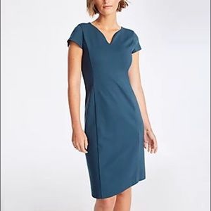 Ann Taylor Notched Ponte Sheath Dress